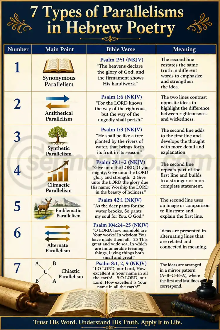 7 Types of Parallelisms in Hebrew Poetry 7 Types of Parallelisms in Hebrew Poetry