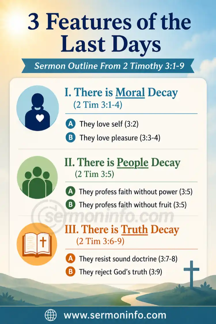 3 Features of the Last Days | Sermon Outline From 2 Timothy 3:1-9 3 Features of the Last Days | Sermon Outline From 2 Timothy 3:1-9