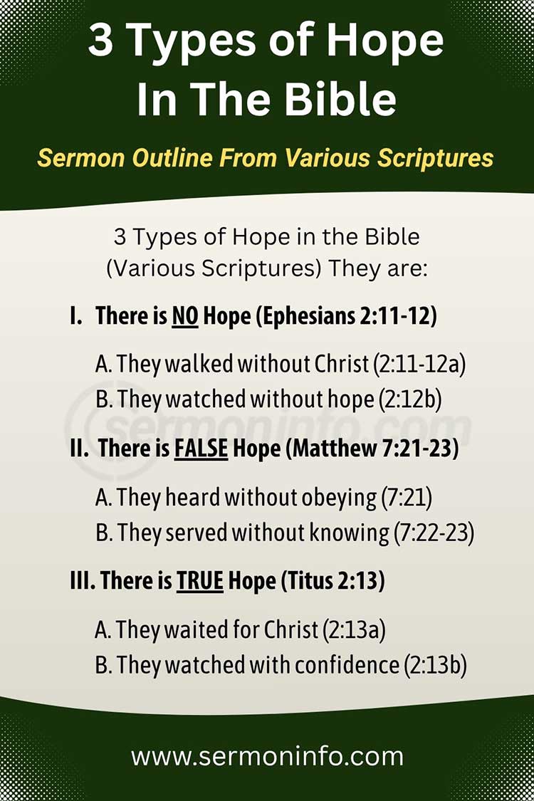3 Types of Hope in the Bible | Sermon Outline From Various Scriptures 3 Types of Hope in the Bible | Sermon Outline From Various Scriptures