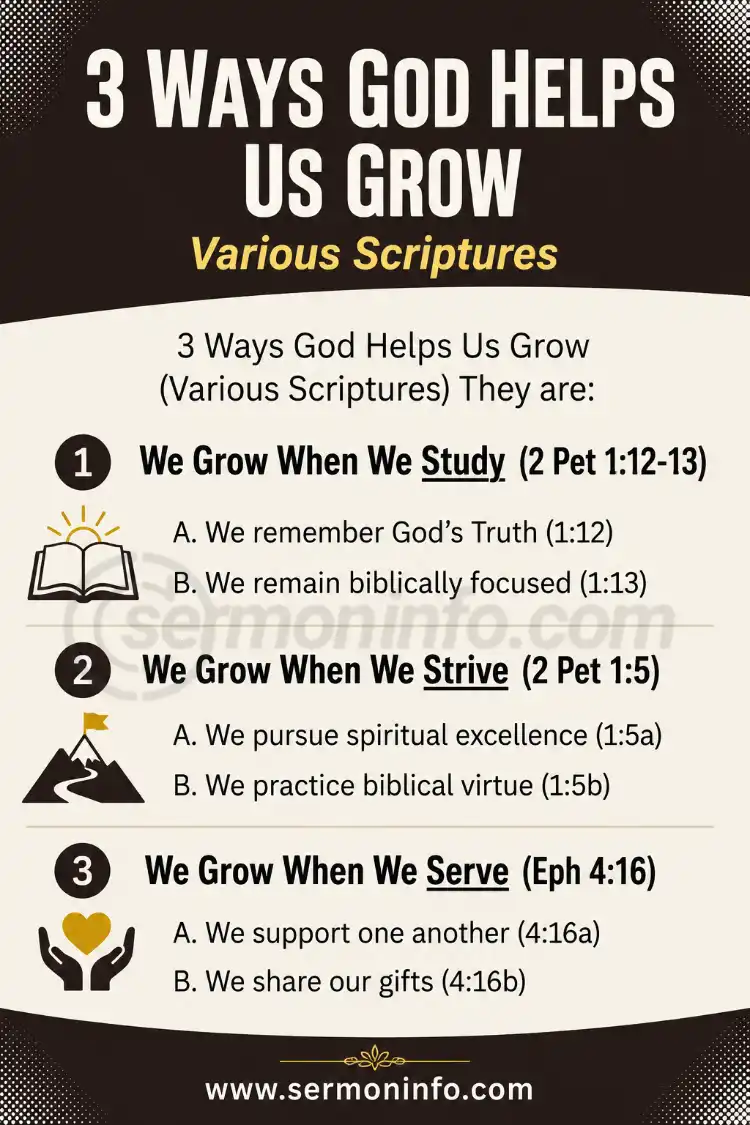 3 Ways God Helps Us Grow | Sermon Outline About Spiritual Growth 3 Ways God Helps Us Grow | Sermon Outline About Spiritual Growth