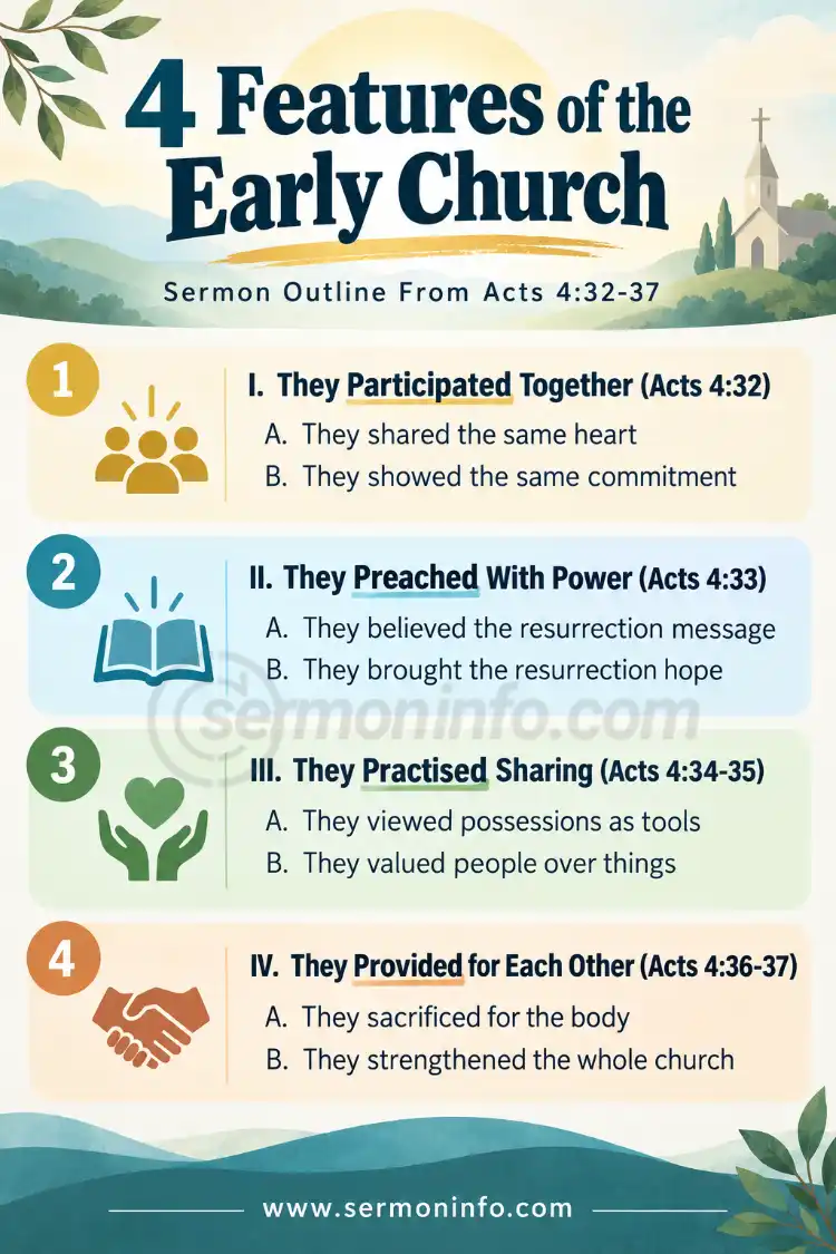 4 Features of the Early Church (Acts 4:32-37) 4 Features of the Early Church (Acts 4:32-37)