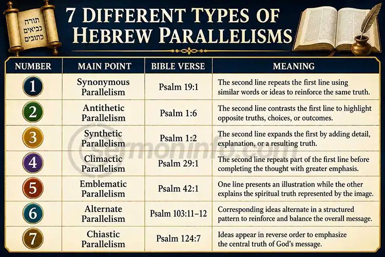 7 Different Types of Hebrew Parallelisms