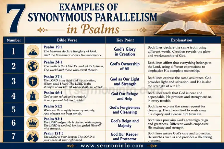 7 Examples of Synonymous Parallelism in Psalms 7 Examples of Synonymous Parallelism in Psalms
