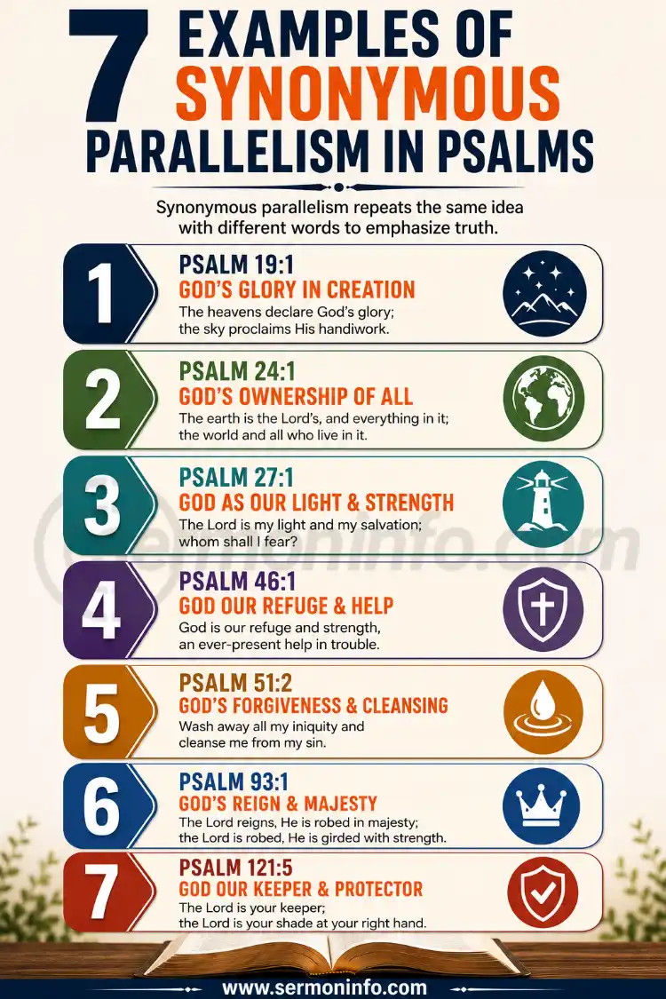 7 Examples of Synonymous Parallelism in Psalms 7 Examples of Synonymous Parallelism in Psalms