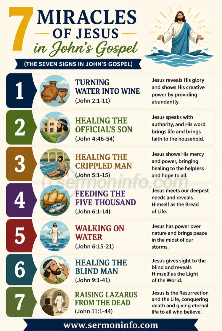 What are the 7 Miracles of Jesus in John's Gospel?