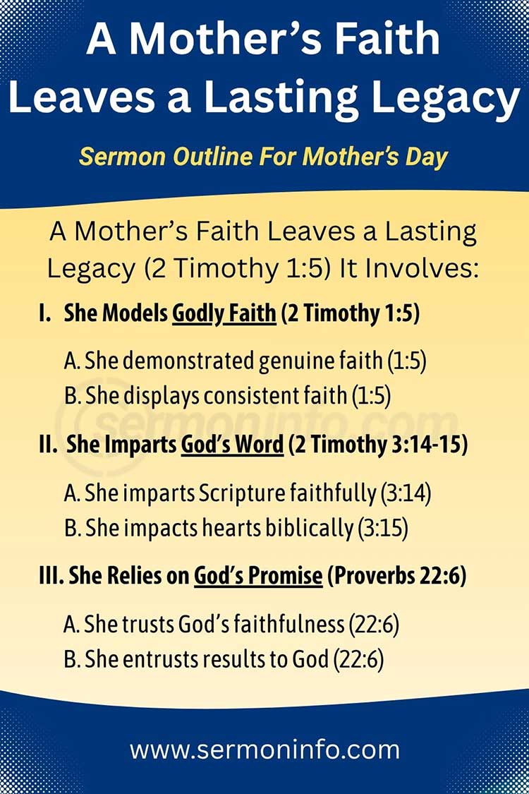 A Mother's Faith Leaves A Lasting Legacy | Sermon Outline on Mother's Day