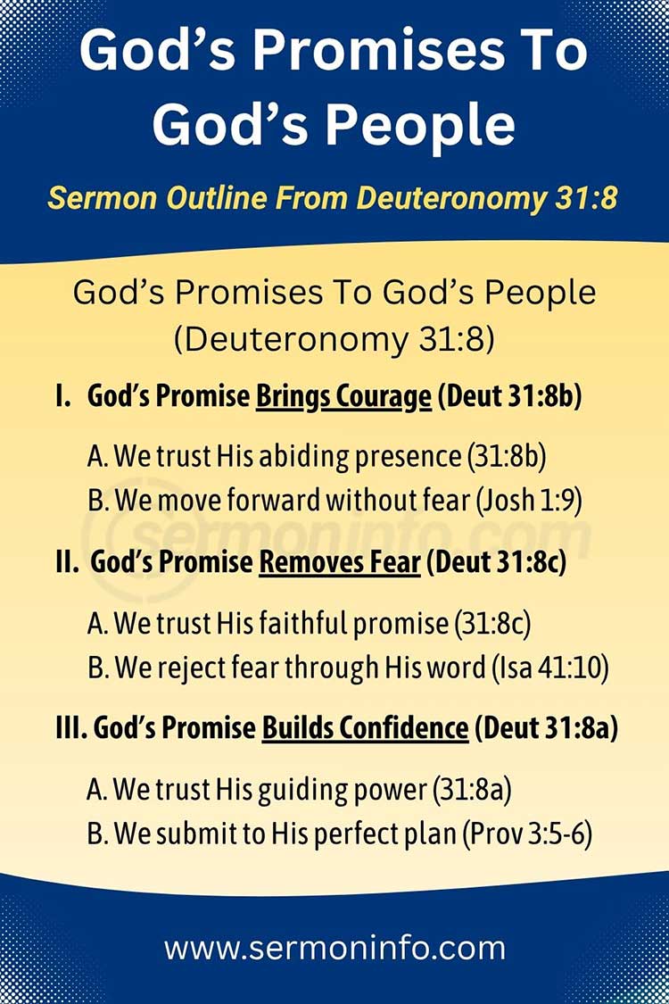 God's Promises To God's People Revealed | Sermon Outline From Deuteronomy 31:8