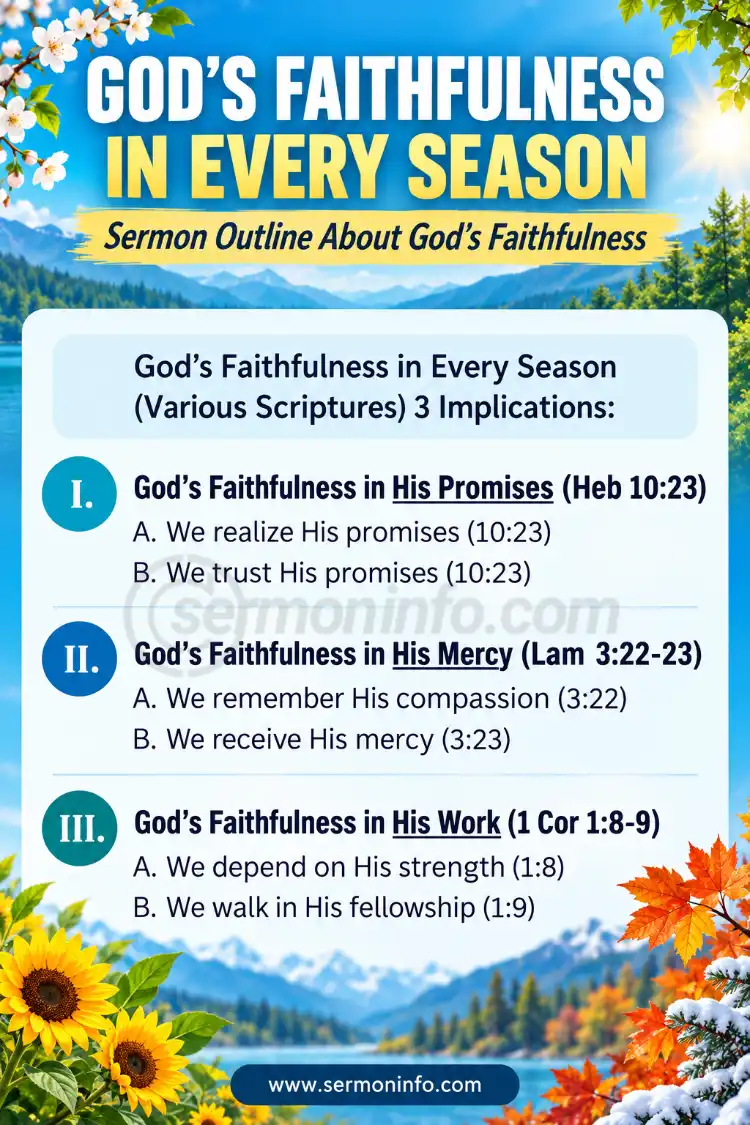 Sermon Outline About God's Faithfulness | God's Faithfulness in Every Season Sermon Outline About God's Faithfulness | God's Faithfulness in Every Season