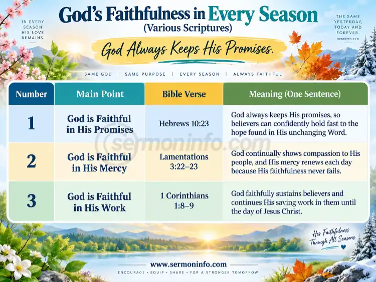Sermon Outline About God's Faithfulness | God's Faithfulness in Every Season Sermon Outline About God's Faithfulness | God's Faithfulness in Every Season