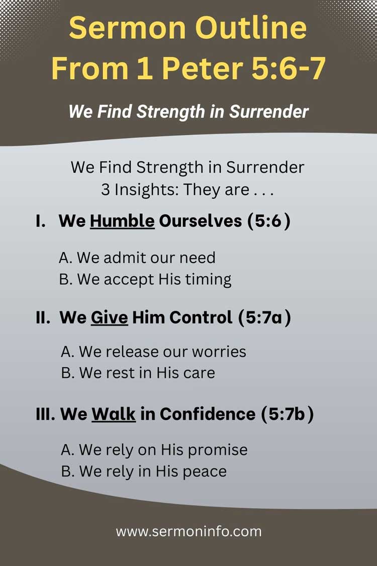 Sermon Outline From 1 Peter 5:6-7