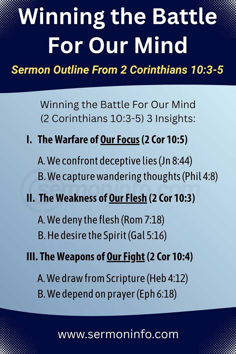 Sermon Outline From 2 Corinthians 10:3-5 | Winning the Battle For Our Mind Sermon Outline From 2 Corinthians 10:3-5 | Winning the Battle For Our Mind