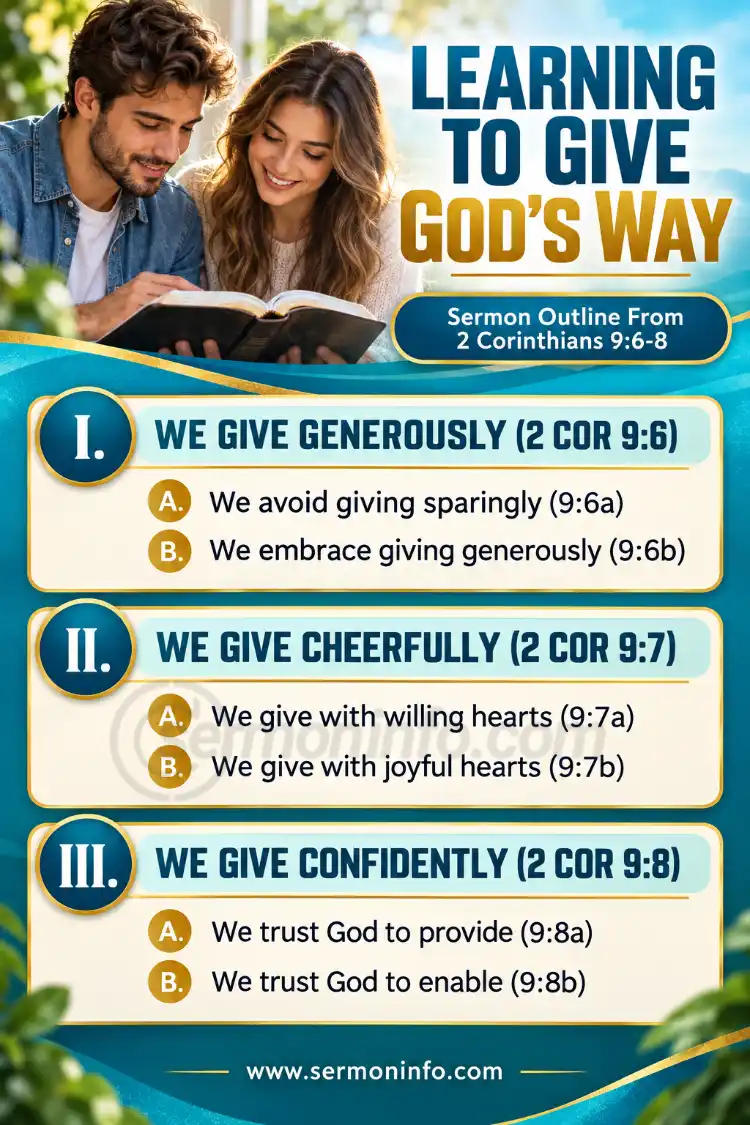 Learning To Give God's Way | Sermon Outline From 2 Corinthians 9:6-8 Learning To Give God's Way | Sermon Outline From 2 Corinthians 9:6-8