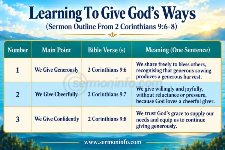 Learning To Give God's Way | Sermon Outline From 2 Corinthians 9:6-8 Learning To Give God's Way | Sermon Outline From 2 Corinthians 9:6-8