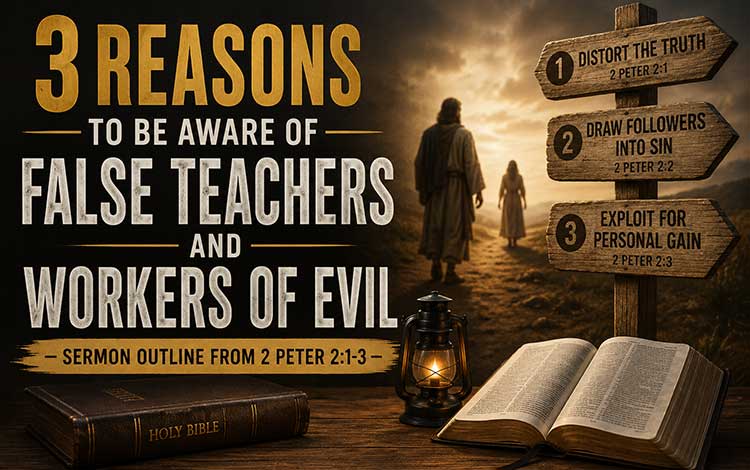 3 Reasons To Be Aware of False Teachers and Workers of Evil | Sermon Outline From 2 Peter 2:1-3 3 Reasons To Be Aware of False Teachers and Workers of Evil | Sermon Outline From 2 Peter 2:1-3