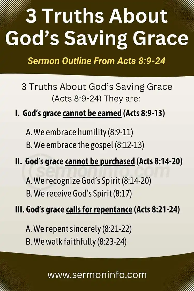 Sermon Outline From Acts 8:9-24 | 3 Truths About God's Saving Grace