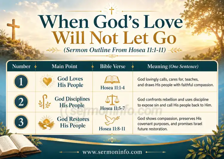 When God's Love Will Not Let Go | Sermon Outline From Hosea 11:1-11 When God's Love Will Not Let Go | Sermon Outline From Hosea 11:1-11