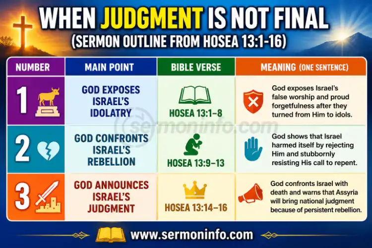 Sermon Outline From Hosea 13:1-16 | When Judgment is Not Final Sermon Outline From Hosea 13:1-16 | When Judgment is Not Final