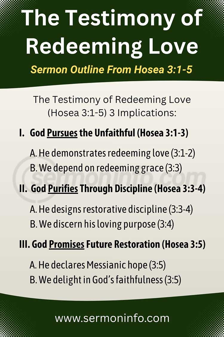 Sermon Outline From Hosea 3:1-5 | The Testimony of Redeeming Love