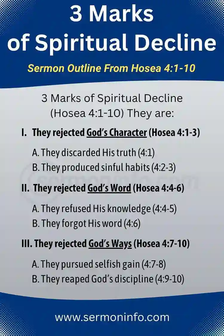 Sermon Outline From Hosea 4:1-10 | 3 Marks of Spiritual Decline