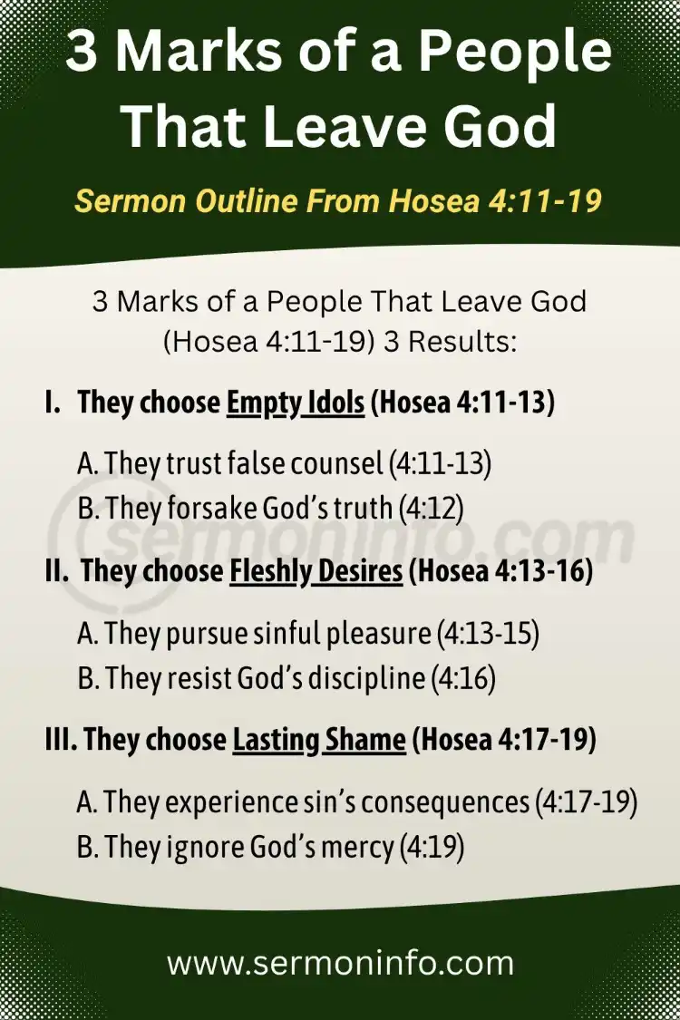 Sermon Outline From Hosea 4:11-19 | 3 Marks of a People That Leave God Sermon Outline From Hosea 4:11-19 | 3 Marks of a People That Leave God