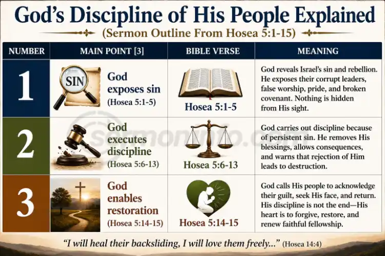 Sermon Outline From Hosea 5:1-15 | God's Discipline of His People Explained Sermon Outline From Hosea 5:1-15 | God's Discipline of His People Explained