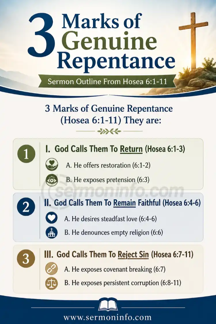 Sermon Outline From Hosea 6:1-11 | 3 Marks of Genuine Repentance