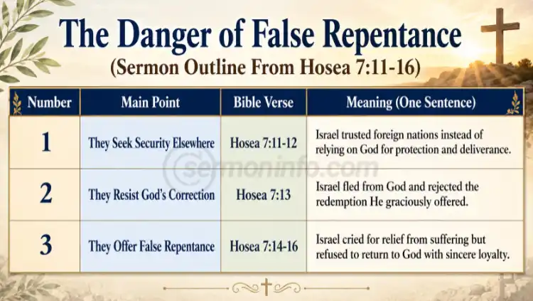 The Danger of False Repentance | Sermon Outline From Hosea 7:11-16 The Danger of False Repentance | Sermon Outline From Hosea 7:11-16