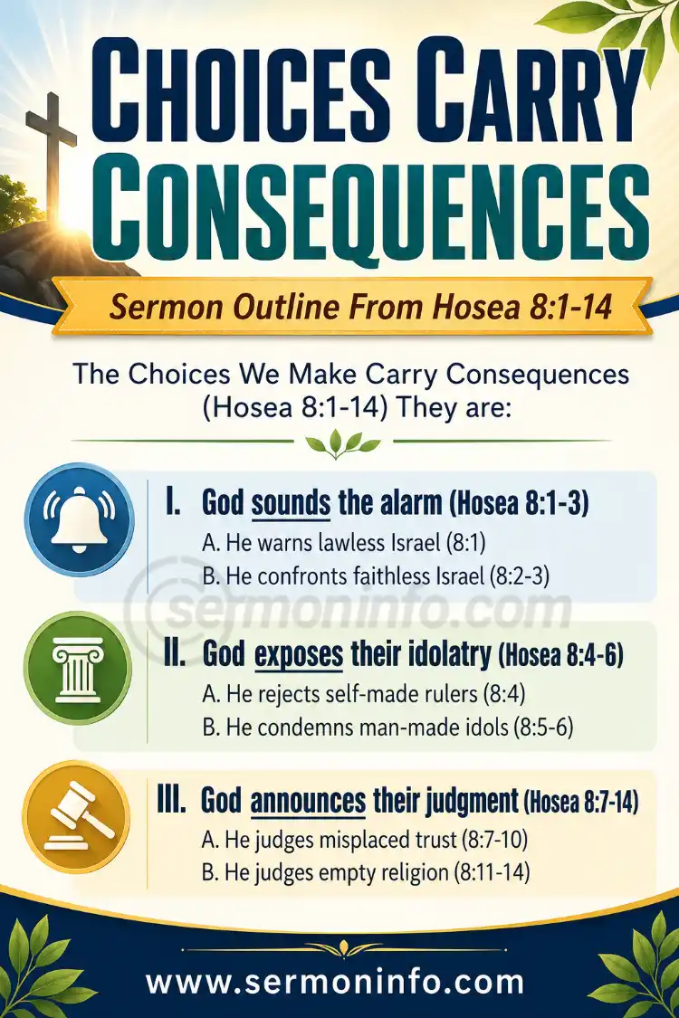 Sermon Outline From Hosea 8:1-14 | Choices Carry Consequences Sermon Outline From Hosea 8:1-14 | Choices Carry Consequences