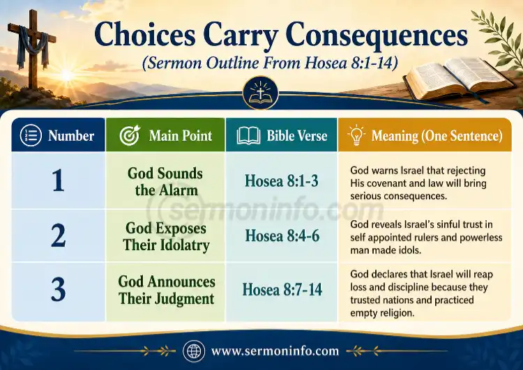 Sermon Outline From Hosea 8:1-14 | Choices Carry Consequences Sermon Outline From Hosea 8:1-14 | Choices Carry Consequences