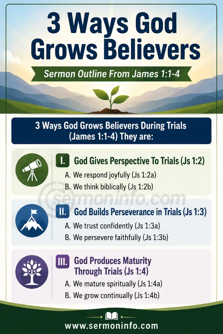 Sermon Outline From James 1:1-4 | 3 Ways God Grows Believers During Trials
