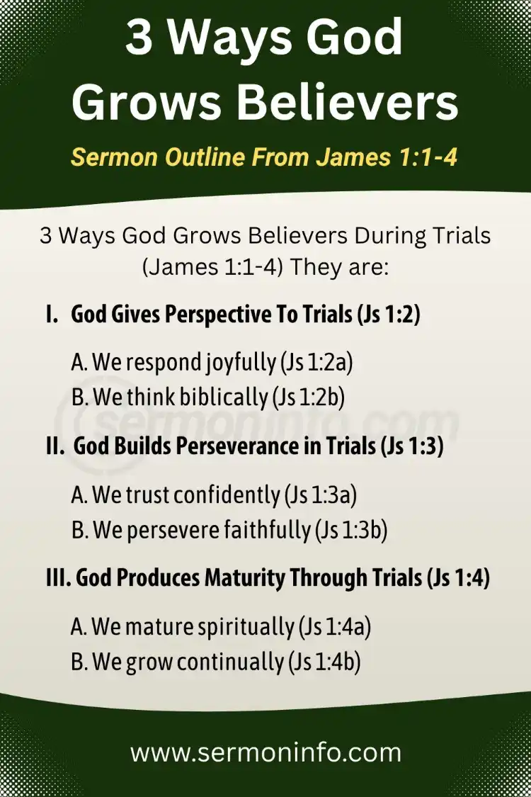 Sermon Outline From James 1:1-4 | 3 Ways God Grows Believers During Trials