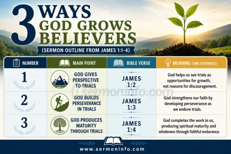 Sermon Outline From James 1:1-4 | 3 Ways God Grows Believers During Trials