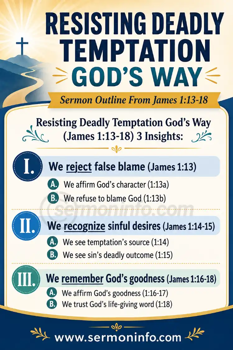 Sermon Outline From James 1:13-18 | Resisting Deadly Temptation God's Way Sermon Outline From James 1:13-18 | Resisting Deadly Temptation God's Way