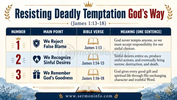 Sermon Outline From James 1:13-18 | Resisting Deadly Temptation God's Way Sermon Outline From James 1:13-18 | Resisting Deadly Temptation God's Way