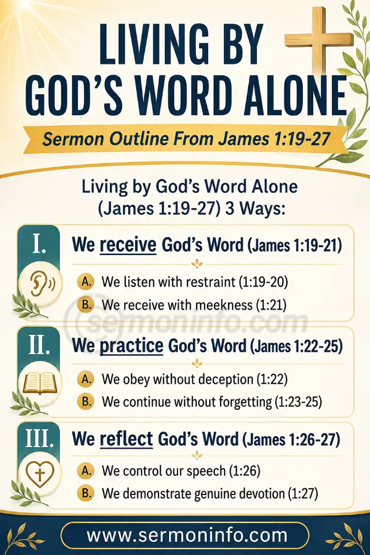Living By God's Word Alone | Sermon Outline From James 1:19-27 Living By God's Word Alone | Sermon Outline From James 1:19-27