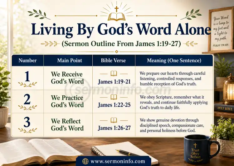 Living By God's Word Alone | Sermon Outline From James 1:19-27 Living By God's Word Alone | Sermon Outline From James 1:19-27