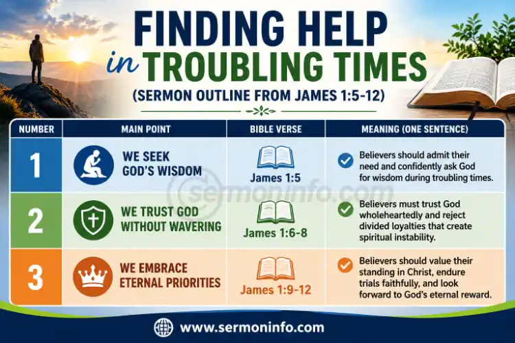 Sermon Outline From James 1:5-12 | Finding Help in Troubling Times Sermon Outline From James 1:5-12 | Finding Help in Troubling Times