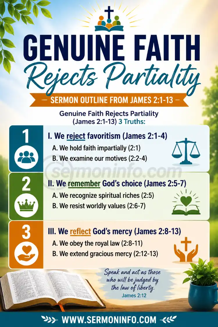 Sermon Outline From James 2:1-13 | Genuine Faith Rejects Partiality Sermon Outline From James 2:1-13 | Genuine Faith Rejects Partiality