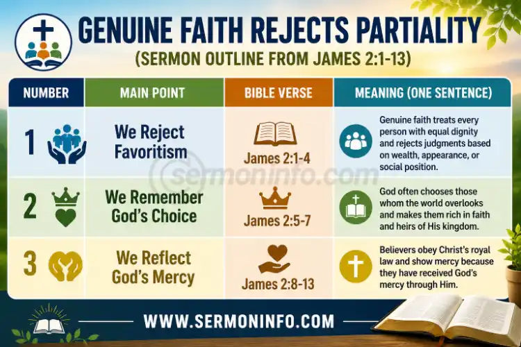 Sermon Outline From James 2:1-13 | Genuine Faith Rejects Partiality Sermon Outline From James 2:1-13 | Genuine Faith Rejects Partiality