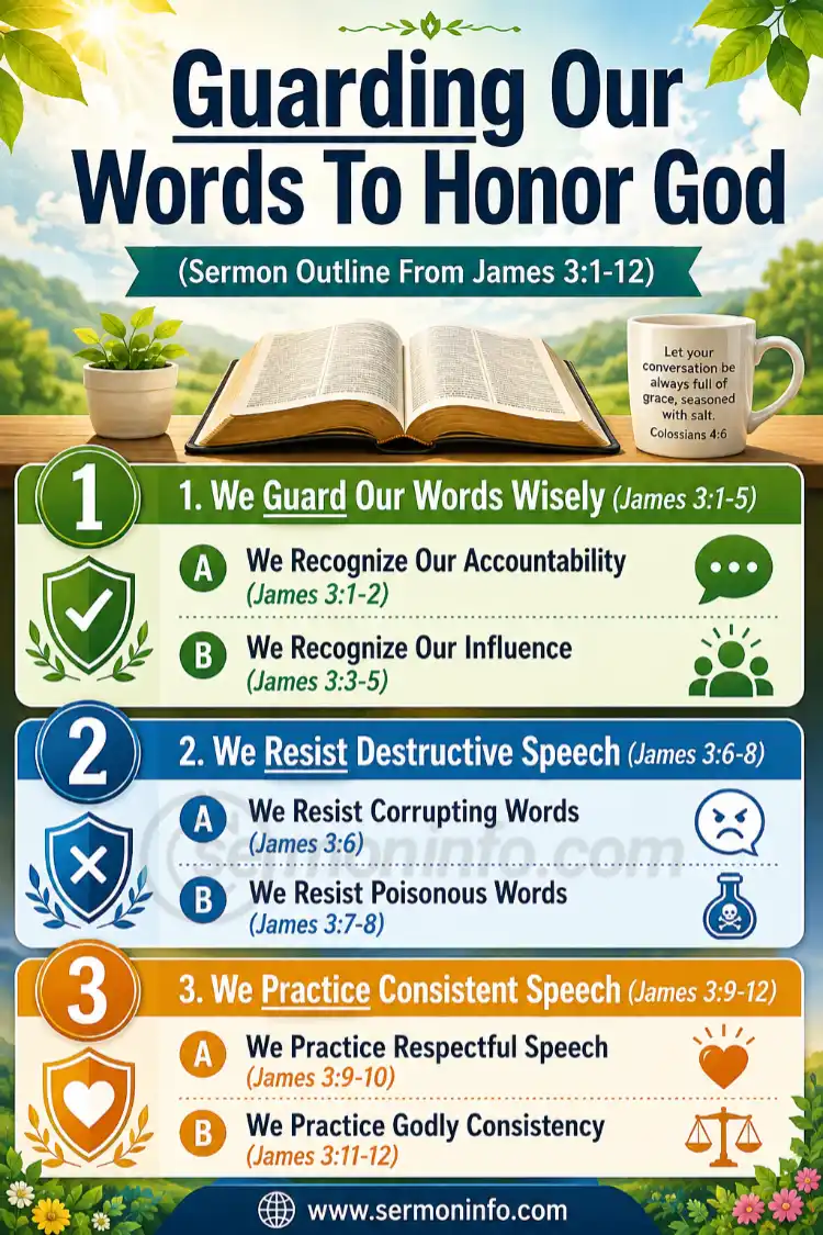 Sermon Outline From James 3:1-12 | Guarding Our Words To Honor God Sermon Outline From James 3:1-12 | Guarding Our Words To Honor God