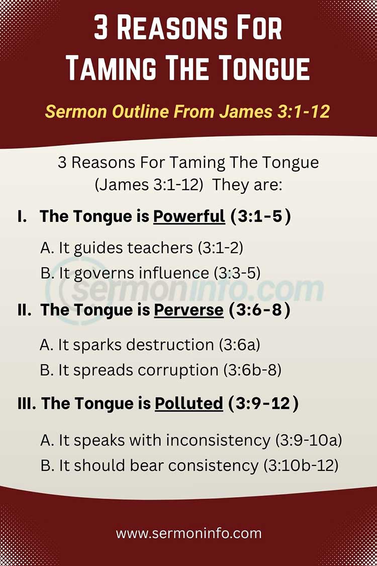 Sermon Outline From James 3:1-12 | Taming the Tongue Sermon Outline From James 3:1-12 | Taming the Tongue