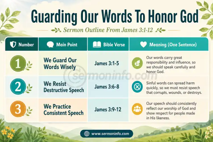 Sermon Outline From James 3:1-12 | Guarding Our Words To Honor God Sermon Outline From James 3:1-12 | Guarding Our Words To Honor God