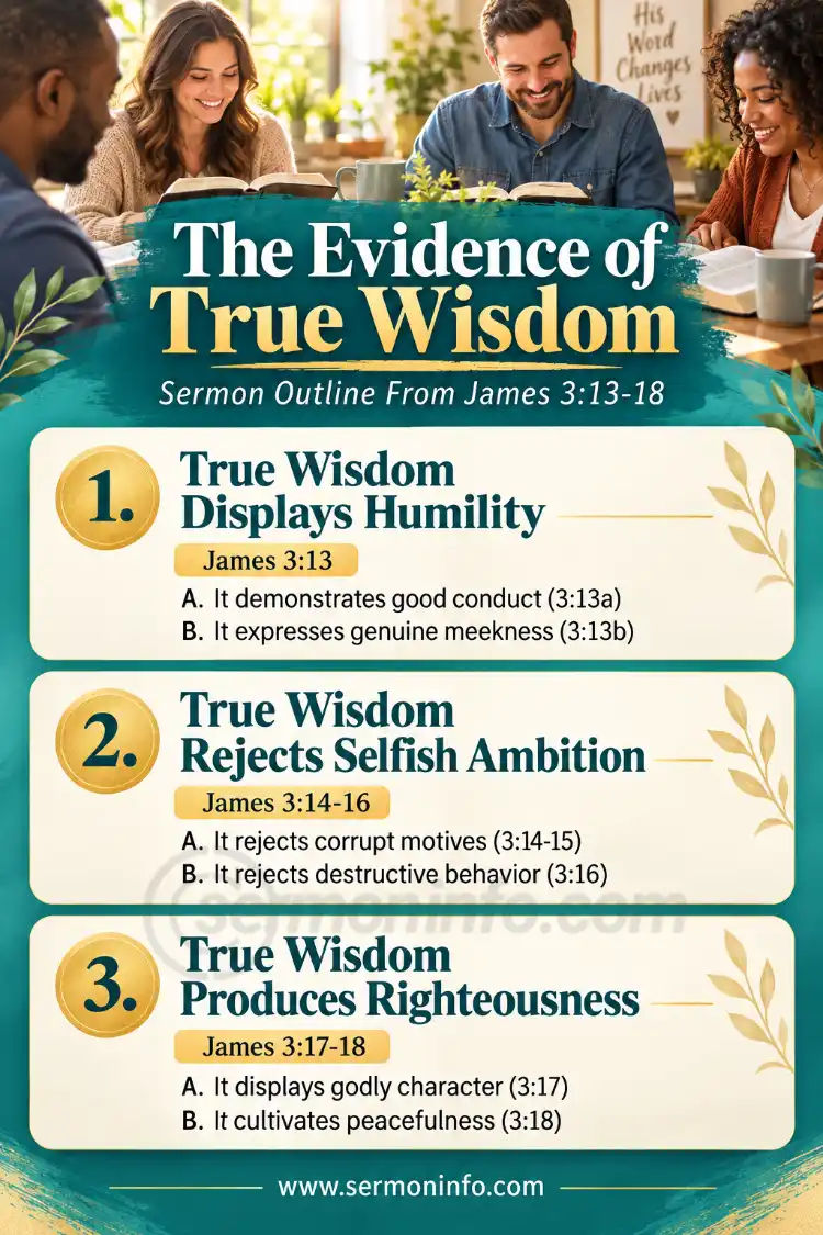 Sermon Outline From James 3:13-18 | The Evidence of True Wisdom Sermon Outline From James 3:13-18 | The Evidence of True Wisdom