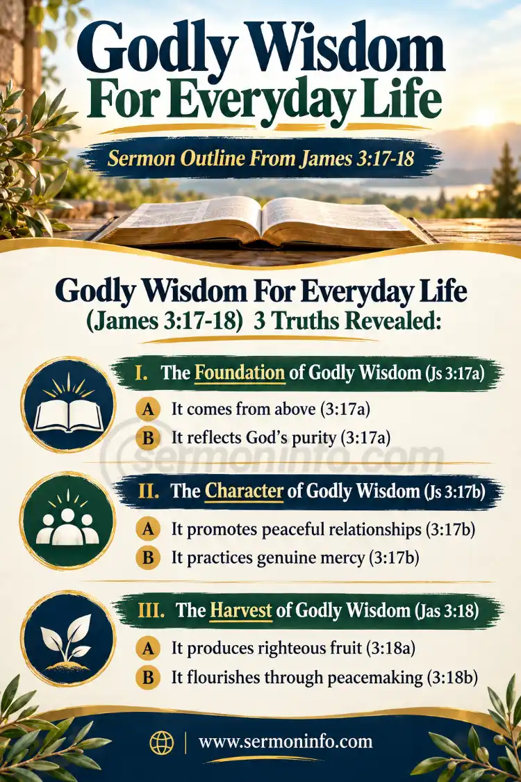 Sermon Outline From James 3:17-18 | Godly Wisdom For Everyday Life Sermon Outline From James 3:17-18 | Godly Wisdom For Everyday Life