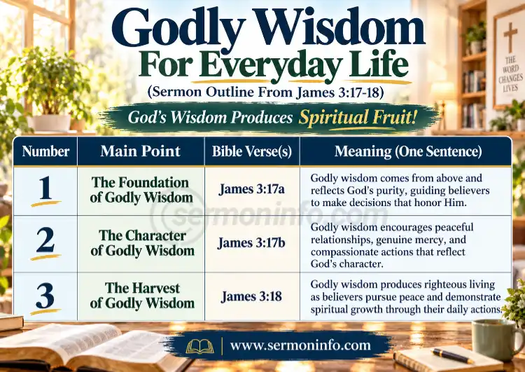 Sermon Outline From James 3:17-18 | Godly Wisdom For Everyday Life Sermon Outline From James 3:17-18 | Godly Wisdom For Everyday Life