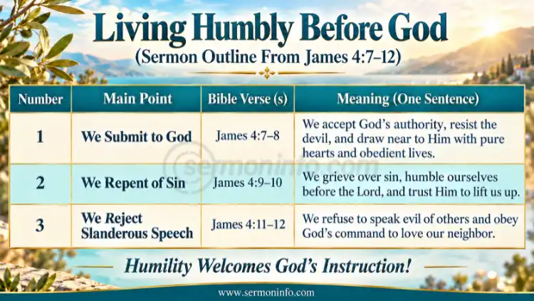 Living Humbly Before God | Sermon Outline From James 4:7-12 Living Humbly Before God | Sermon Outline From James 4:7-12