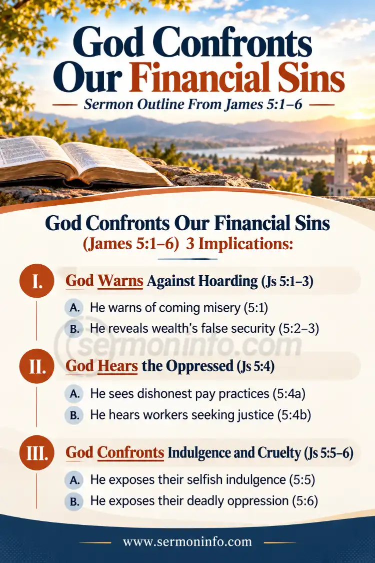 God Confronts Our Financial Sins | Sermon Outline From James 5:1-6 God Confronts Our Financial Sins | Sermon Outline From James 5:1-6