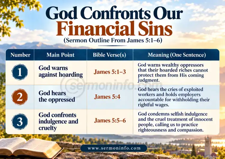 God Confronts Our Financial Sins | Sermon Outline From James 5:1-6 God Confronts Our Financial Sins | Sermon Outline From James 5:1-6