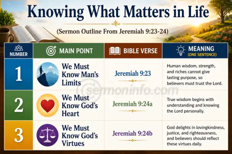 Sermon Outline From Jeremiah 9:23-24 | Knowing What Matters in Life Sermon Outline From Jeremiah 9:23-24 | Knowing What Matters in Life