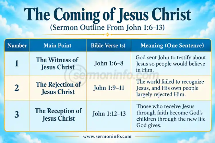 Sermon Outline From John 1:6-13 | The Coming of Jesus Christ